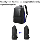 Large Capacity Business Laptop Backpack with Usb & Type-c Port - Black - Rear View