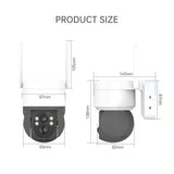 Wireless Solar Camera - 2Mp Hd Ip66 Waterproof - White - Rear View