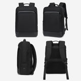 18 Inch Waterproof Double Shoulder Backpack With Usb Black - Side View