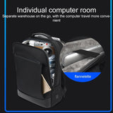 18 Inch Waterproof Double Shoulder Backpack With Usb Black - Rear View