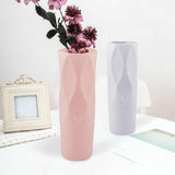 3-piece Plastic Vase Set for Dry and Wet Flower Arrangements and Floral Decor - Pink - 45-Degree Angle