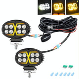 5.5 Inch Elliptical Hybrid X - Shaped Car Work Light - Top-Down View