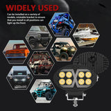 5.5 Inch Elliptical Hybrid X - Shaped Car Work Light - 45-Degree Angle