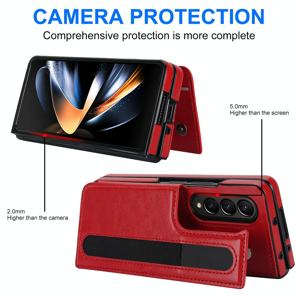 For Samsung Galaxy Z Fold4 5G Double Buckle Foldable Phone Case With Pen Slot - White