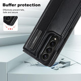 For Samsung Galaxy Z Fold4 5G Double Buckle Foldable Phone Case With Pen Slot - White