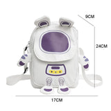Lightweight Cartoon Crossbody Bag For Students - Blue - Side View