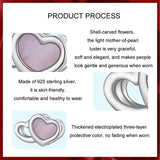 925 Sterling Silver Platinum Plated Pink Heart Diy Beads - Close-Up Angle