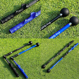 Adjustable Golf Swing Trainer for Beginners - Foldable & Corrective - Black - Top-Down View