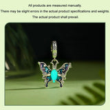 925 Sterling Silver Platinum Plated Luminous Butterfly Pendant - 45-Degree Angle
