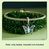 925 Sterling Silver Platinum Plated Luminous Butterfly Pendant - Rear View