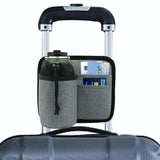 Portable Luggage Bag with Cup Holder - Gray - Front View