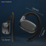 Wireless Single Ear Bluetooth Earphone - Hanging Ear Design - Black - Side View