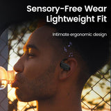 Wireless Single Ear Bluetooth Earphone - Hanging Ear Design - Black - Rear View