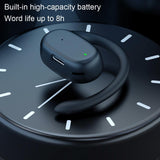 Wireless Single Ear Bluetooth Earphone - Hanging Ear Design - Black - Low Angle