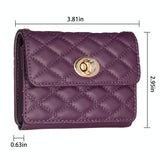 Horizontal Card Bag Mobile Phone Back Sticker With Metal Buckle - Dark Purple