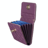 Horizontal Card Bag Mobile Phone Back Sticker With Metal Buckle - Dark Purple