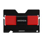 Multi Function Aluminum Card Holder For Men & Women Elastic Band Wallet - Red