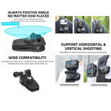 360 Degree Swivel Backpack Clip for Magnetic Action Camera Mount - Rear View