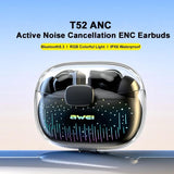 Black Tws Gaming Bluetooth Earbuds - T52 - Side View