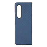 For Samsung Galaxy z Fold4 5G Carbon Fiber Texture Leather Phone Case - Pu Material - Black - Top-Down View