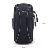 Waterproof Running Arm Bag For Mobile Phones Pouch For Outdoor Activities - Black - Top-Down View
