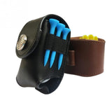 Leather Golf Ball Waist Pouch - Portable Tee Bag for Sports - Black - Extra Image