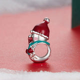 925 Sterling Silver Snowman Bracelet Beads - Top-Down View