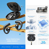 Wireless Tws Bluetooth Earbuds with Air Conduction Technology - Black - Top-Down View