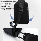 Men Chest Bag Business Shoulder Crossbody Bag - Black