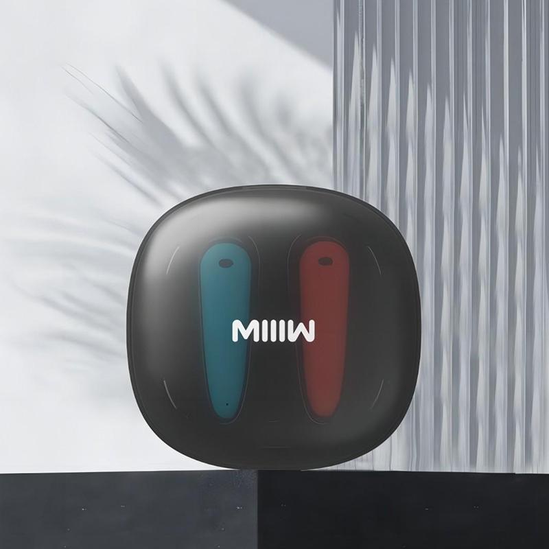 Wireless Noise-cancelling Bluetooth Earbuds - Music Cube - Red Blue