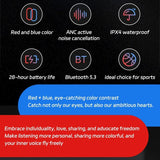Wireless Noise-cancelling Bluetooth Earbuds - Music Cube - Red Blue - Extra Image