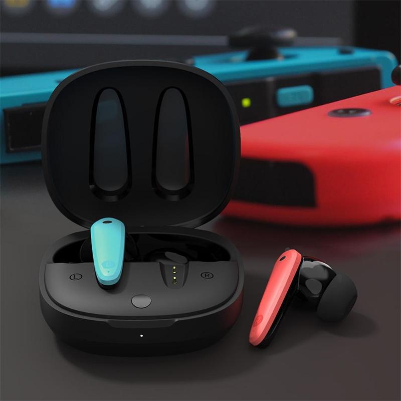Wireless Noise-cancelling Bluetooth Earbuds - Music Cube - Red Blue