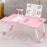 Portable Folding Desk with Fan & Lamp - Compact Design - Cool Black - Front View