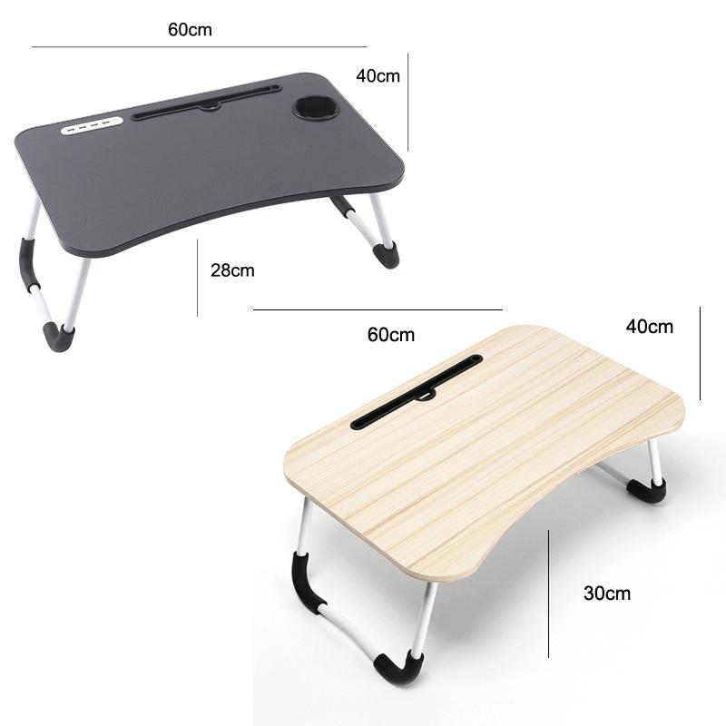 Portable Folding Desk with Fan & Lamp - Compact Design - Cool Black