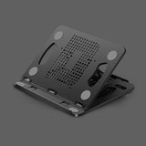 Adjustable Laptop Cooling Stand - Foldable Design - Black - Side View