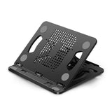 Adjustable Laptop Cooling Stand - Foldable Design - Black - Front View