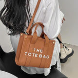 Stylish Pu Leather Crossbody Tote For Women - Small Black - Close-Up Angle