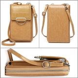 Versatile Women Crossbody Wallet For Phones - Red - 45-Degree Angle