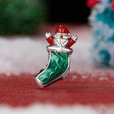 925 Sterling Silver Santa Bracelet Christmas Beads - Side View