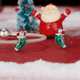 925 Sterling Silver Santa Bracelet Christmas Beads - Rear View