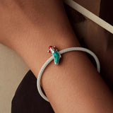 925 Sterling Silver Santa Bracelet Christmas Beads - Close-Up Angle