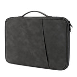 Grey Sheepskin Leather Bag for 9.7-11 Inch Laptops - Portable and Stylish - Front View