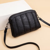 Multifunctional Double Layer Woven Handbag - Woven - Low Angle