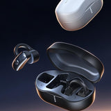Wireless Bone Conduction Earphones - Openbuds Clip-on for Sports - Black - Side View