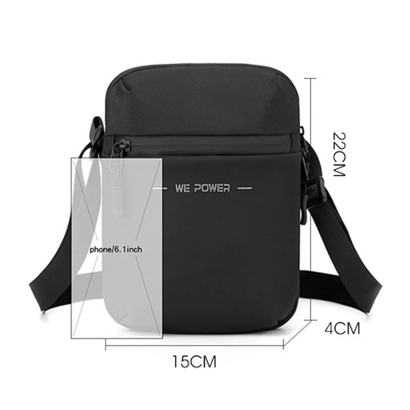 Simple Men Crossbody Bag Business Casual Shoulder Sling For Everyday Use - Black