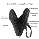 Simple Men Crossbody Bag Business Casual Shoulder Sling For Everyday Use - Black - Close-Up Angle