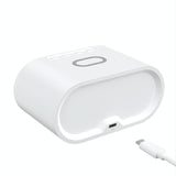 15W Wireless Charger With Mirror & Clock - Black - Rear View
