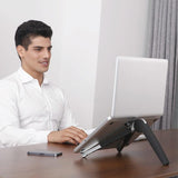 Portable Laptop and Tablet Stand - Foldable - Black - Front View