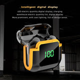 Intelligent Bluetooth Earphones with Digital Display - Pro 90 Hifi Black - 45-Degree Angle