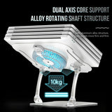 Silver Foldable Laptop Bracket with Fan - Space-saving Design